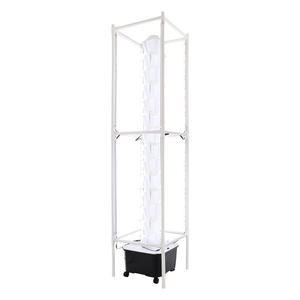 Hydroponic Gardening Tower With Lights and Wheels Vertical Hydroponic Growing