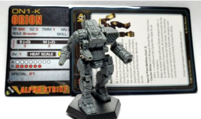 Battletech Orion, Mech/ Pilot Cards Catalyst Inner Sphere Direct Fire Lance