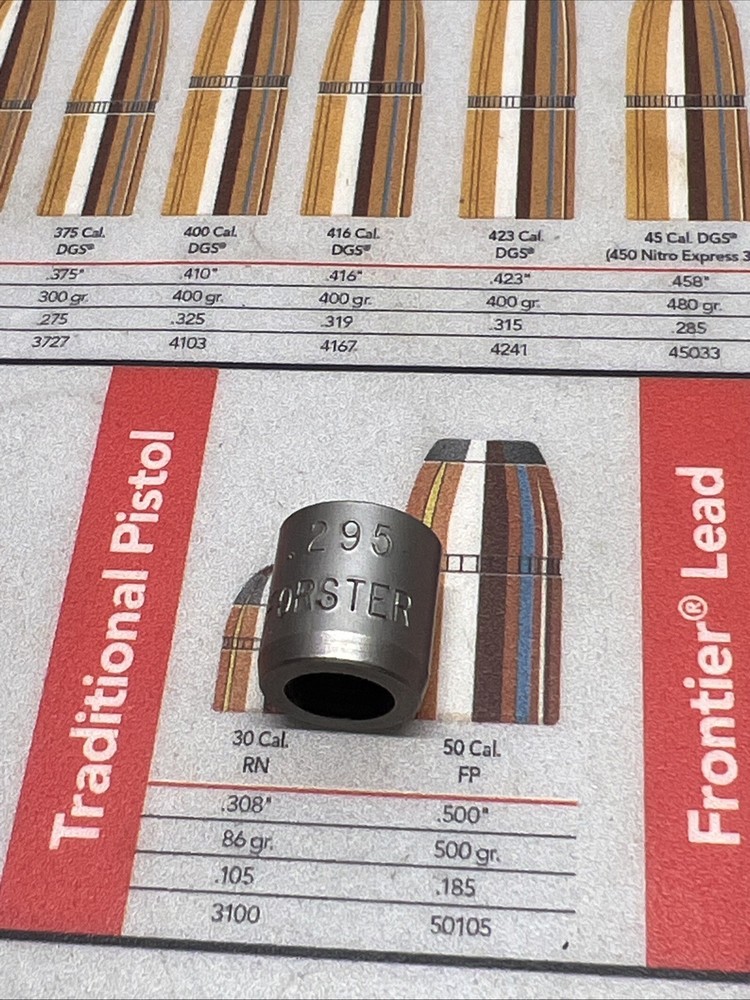 FORSTER NECK BUSHING .295 COMPETITION DIE PART RELOADING