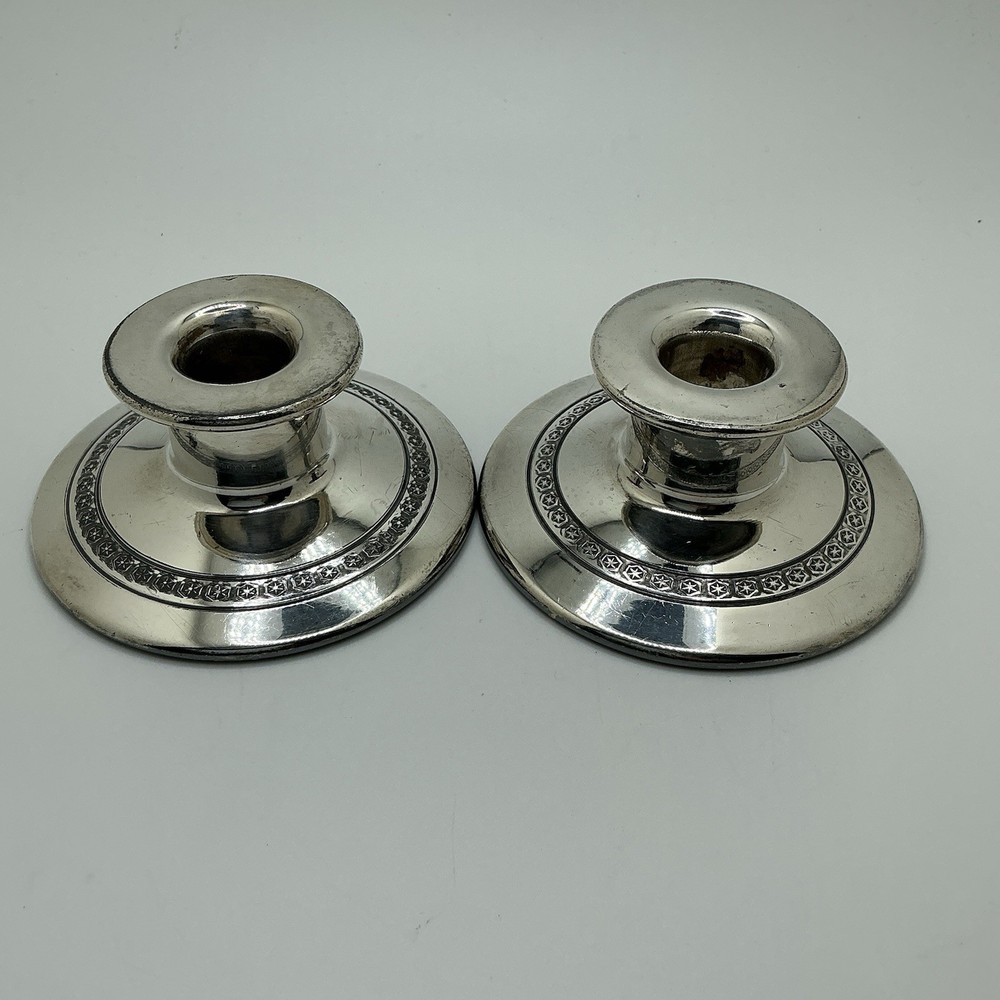 Vintage EPBM Silverplate Candlesticks Pair Canada WR Mark #971