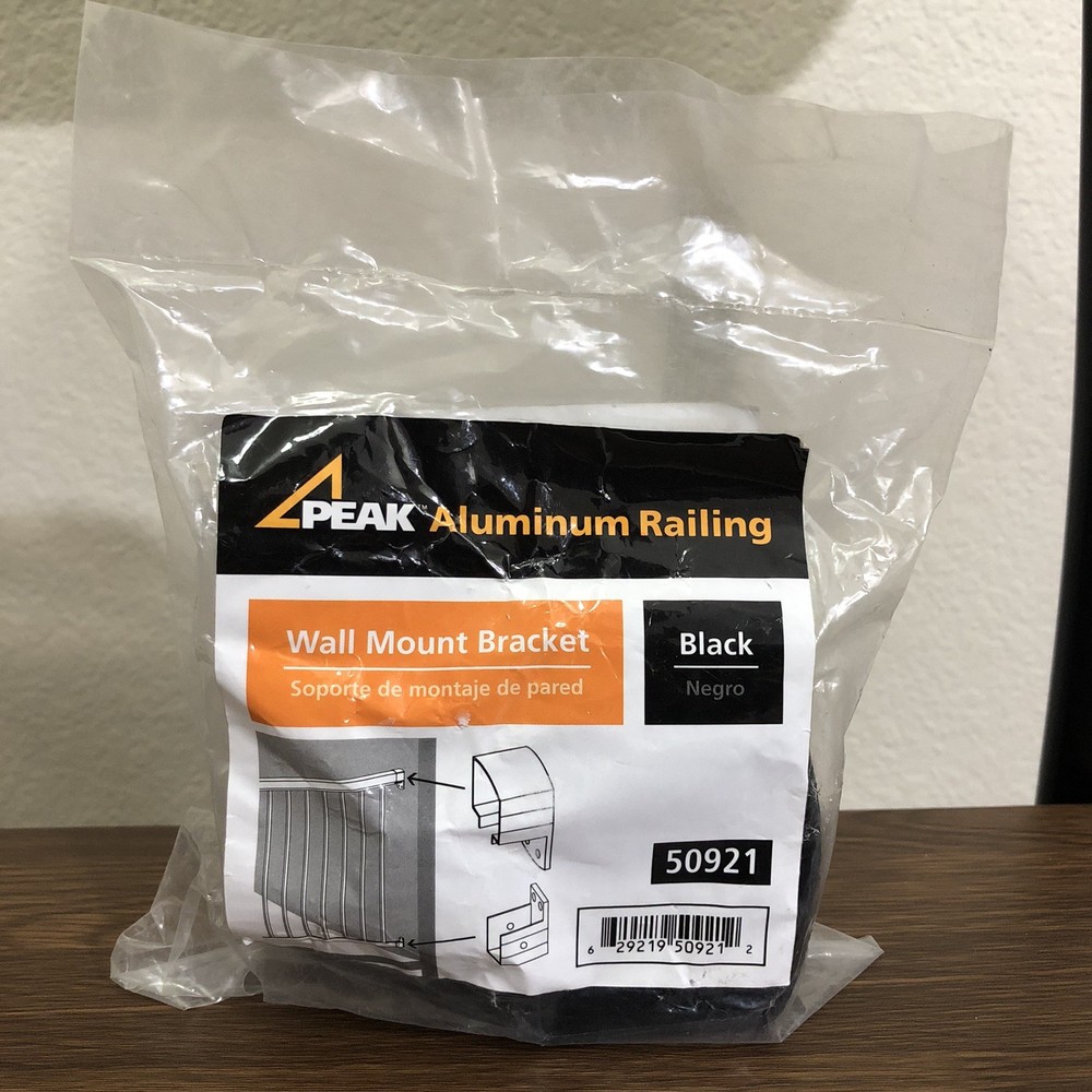 Peak Aluminum Railing Wall Mount Bracket Black 50921