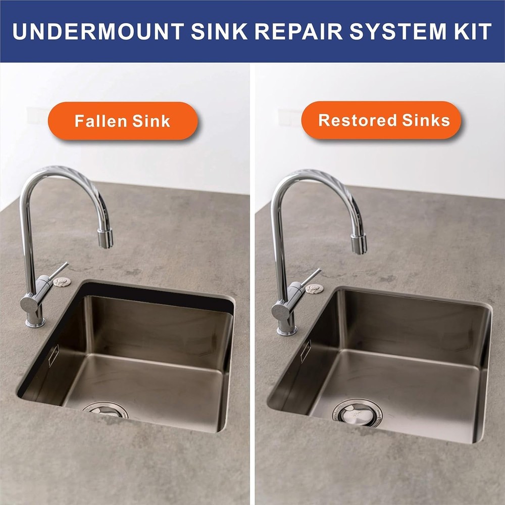 Undermount Sink Brackets 2 Pcs, Sink Support & Repair Kit, Mounting Hardware