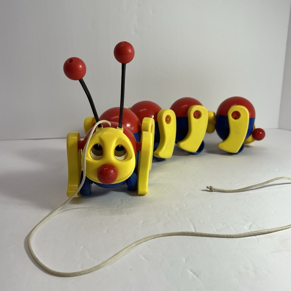 Vintage Kiddicraft Caterpillar Pull Toy Clatterpillar Pull Along Rare HTF