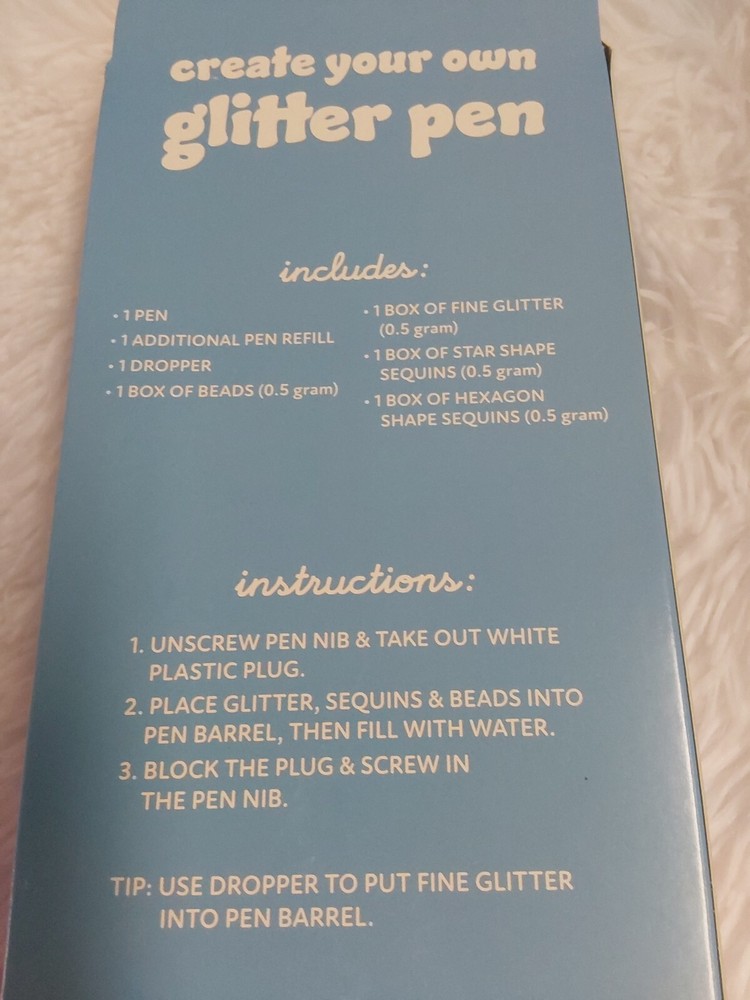 Create Your Own Glitter Pen W/Additional Pen Refill, Glitter, Sequins & Beads