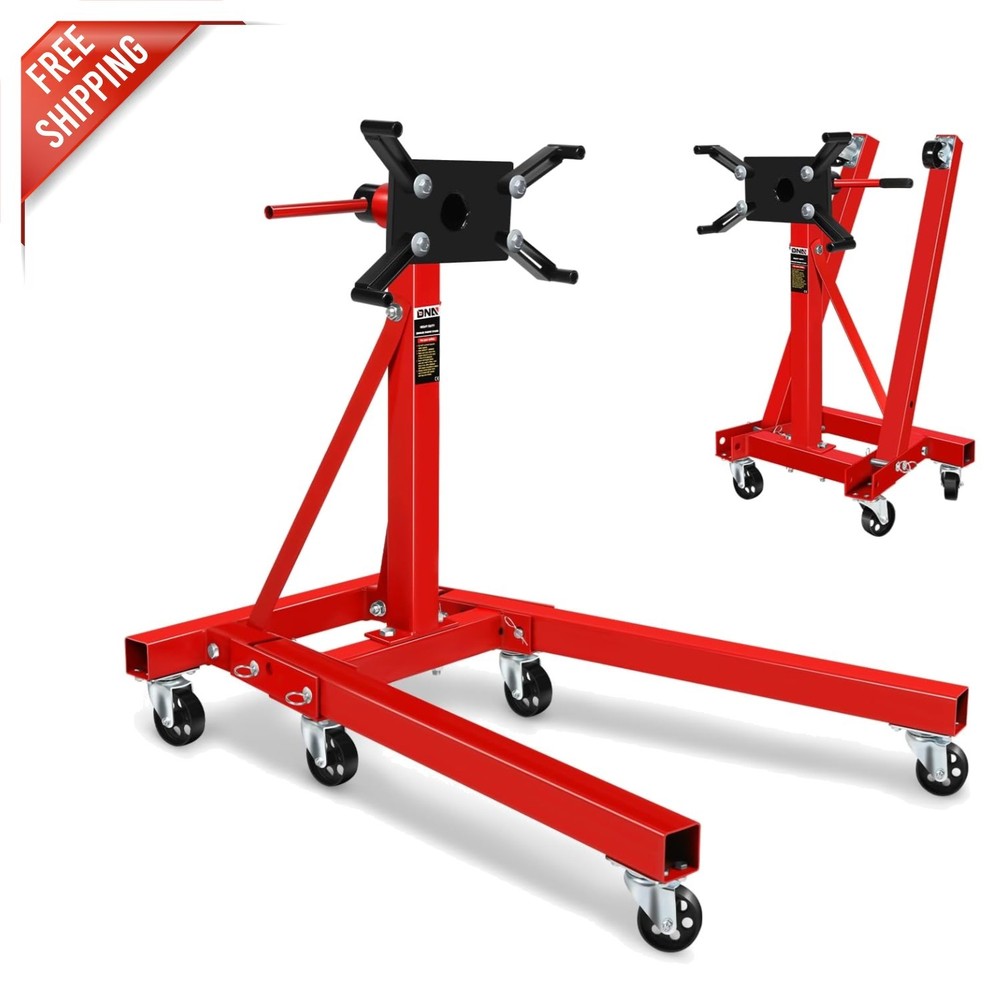Foldable 2000LB Engine Motor Stand with 360° Rotation & 6 Casters for Mobility