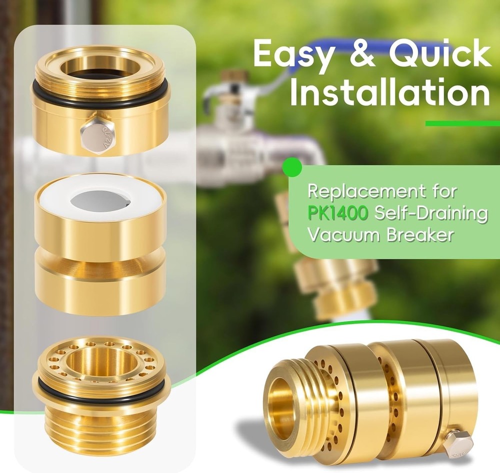 PK1400 3/4"Hose Thread Self-Draining Vacuum Breaker Connector Backflow Preventer