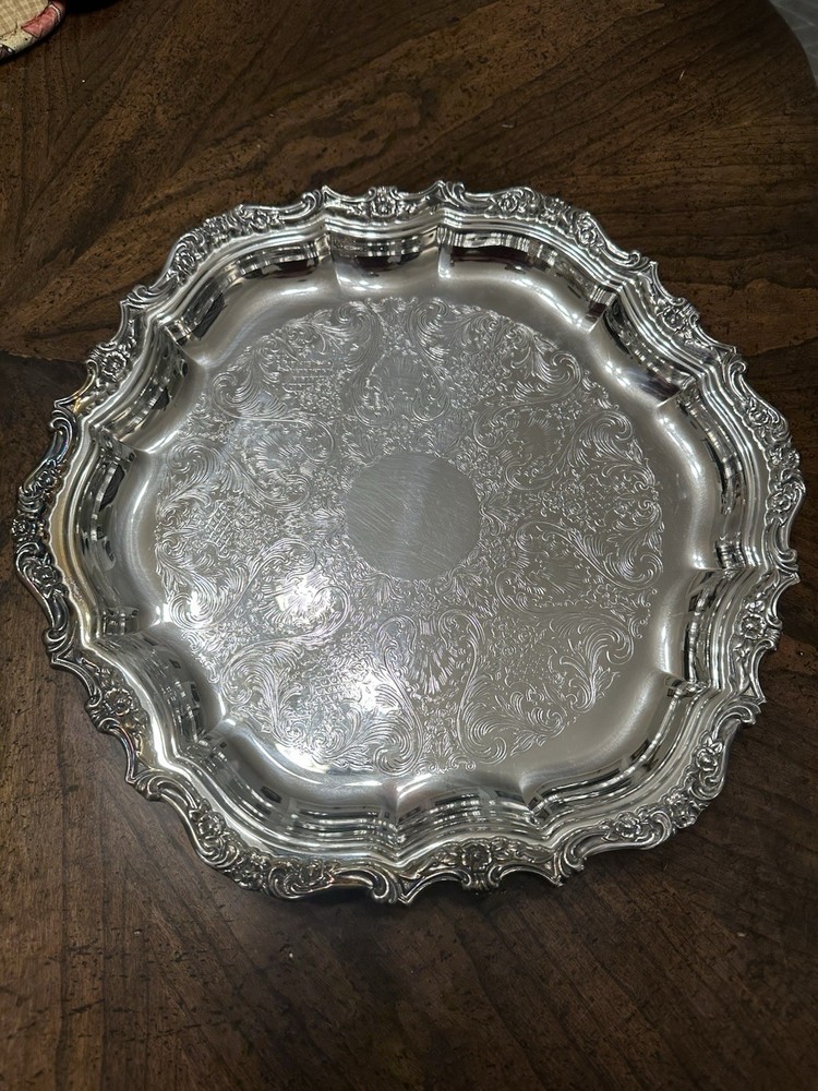 Onieda Serving Tray- Silverplate Webster Wilcox Heavy w/feet