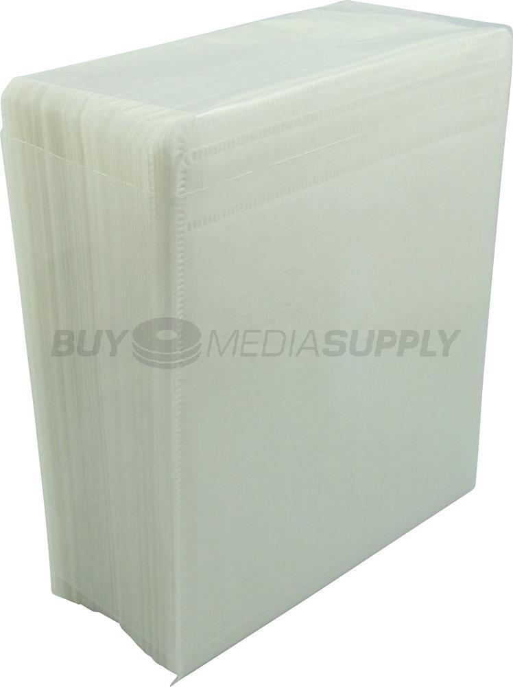 Non woven White Plastic Sleeve CD/DVD Double-sided Lot