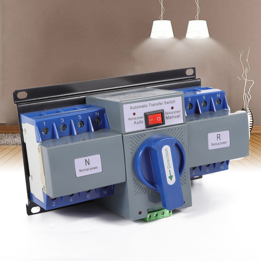 63A 4P ATS Dual Power Automatic Transfer Switch kit Generator Changeover Switch
