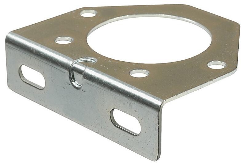 Pollak 11-771, Trailer Wiring 7-WAY Pole Socket Connector Mounting Bracket Metal