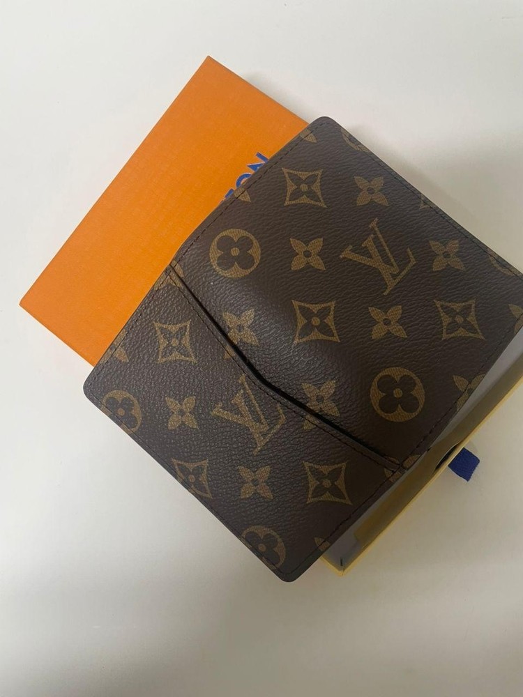 LV Louis Vuitton Pocket Organizer Monogram Eclipse Brown