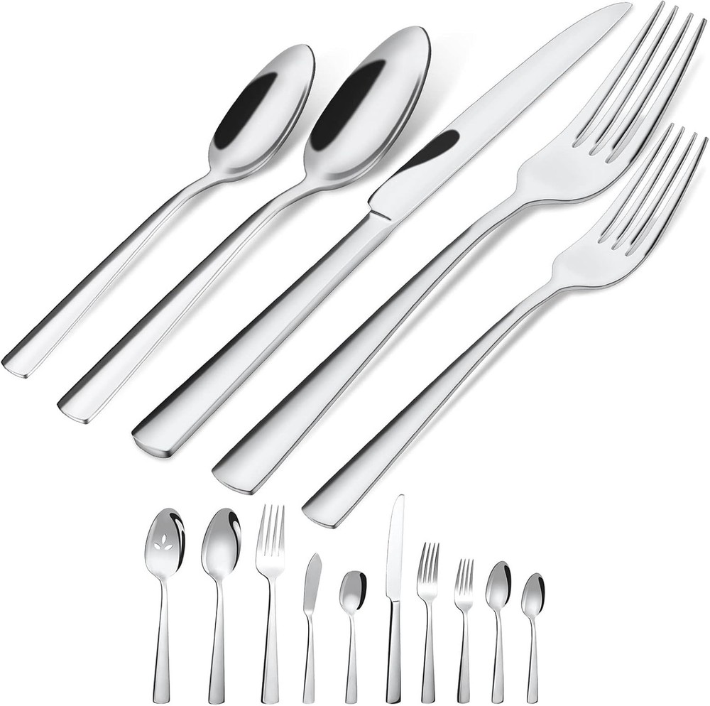 45-Piece Flatware Sets, Silverware Set for 8, Durable Stainless Steel Tablewa...