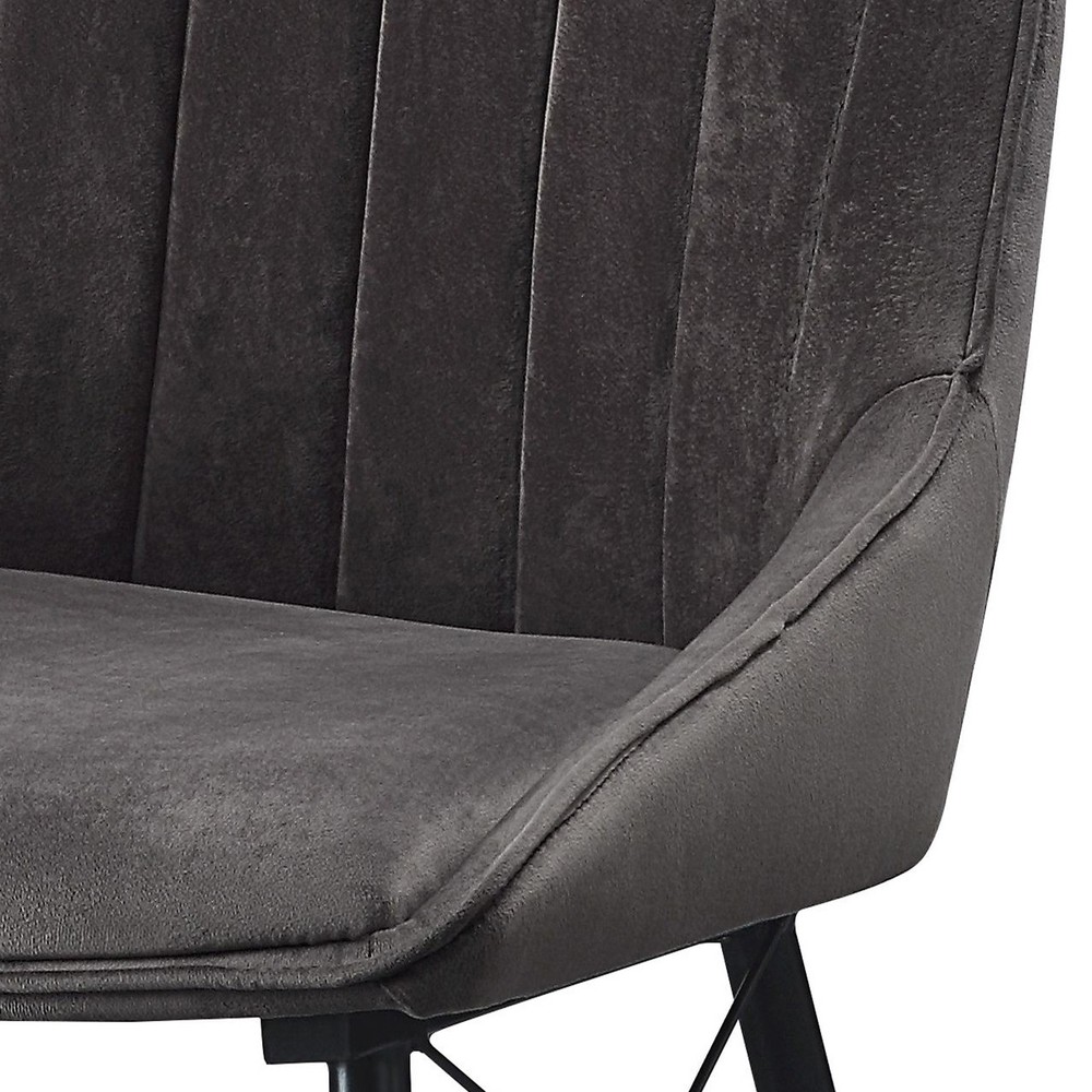Grey and Black Tufted Back Dining Chairs