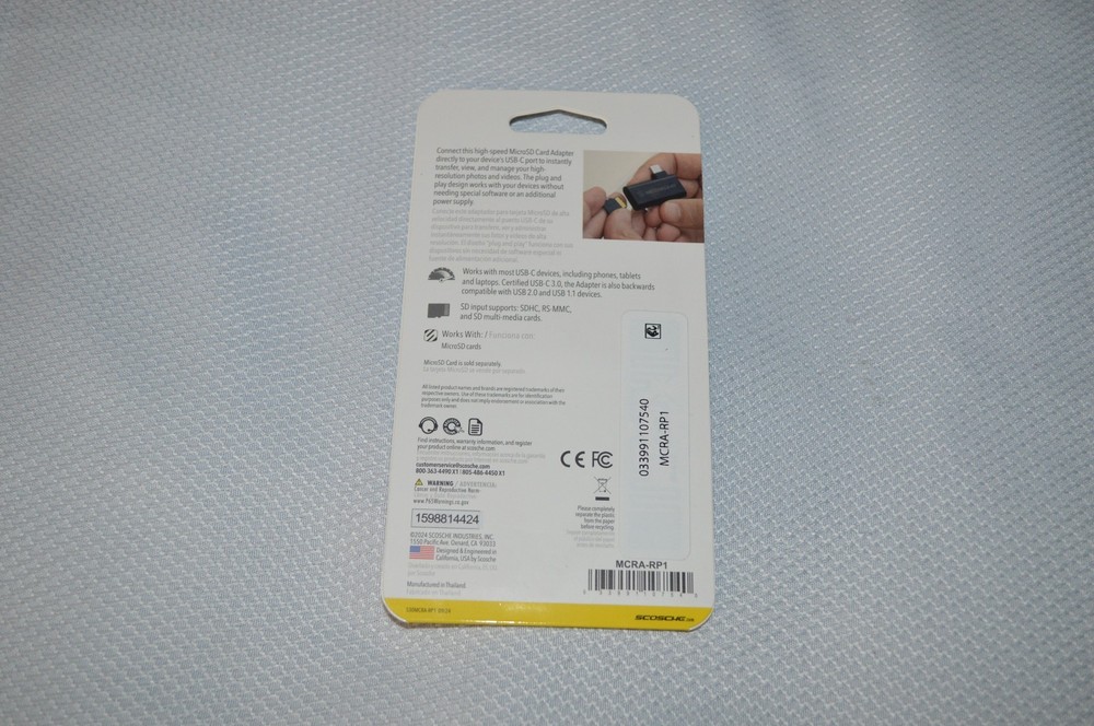 SCOSCHE ~ STRIKELINE ~ USB-C ~ MICRO SD CARD ADAPTER ~ MADE FOR DASHCAMS ~ NEW*