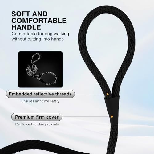 Lynxking Reflective Slip Lead Rope, Training Leash No Pull