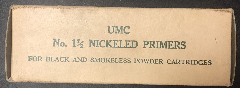 Remington Nickled Primers Box / Sleeve, Empty UMC 1 1/2