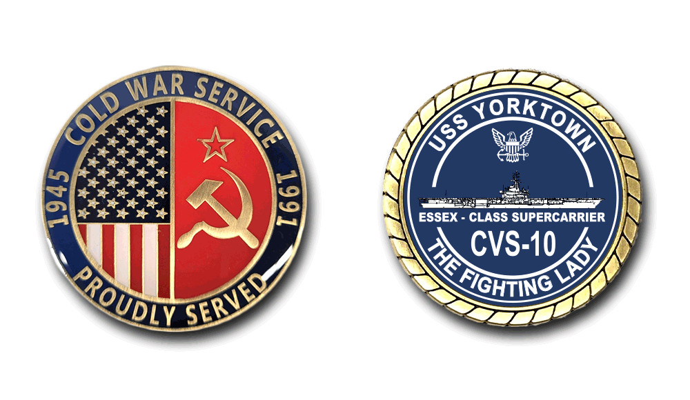 USS Yorktown CVS-10 Cold War Service Silhouette Challenge Coin
