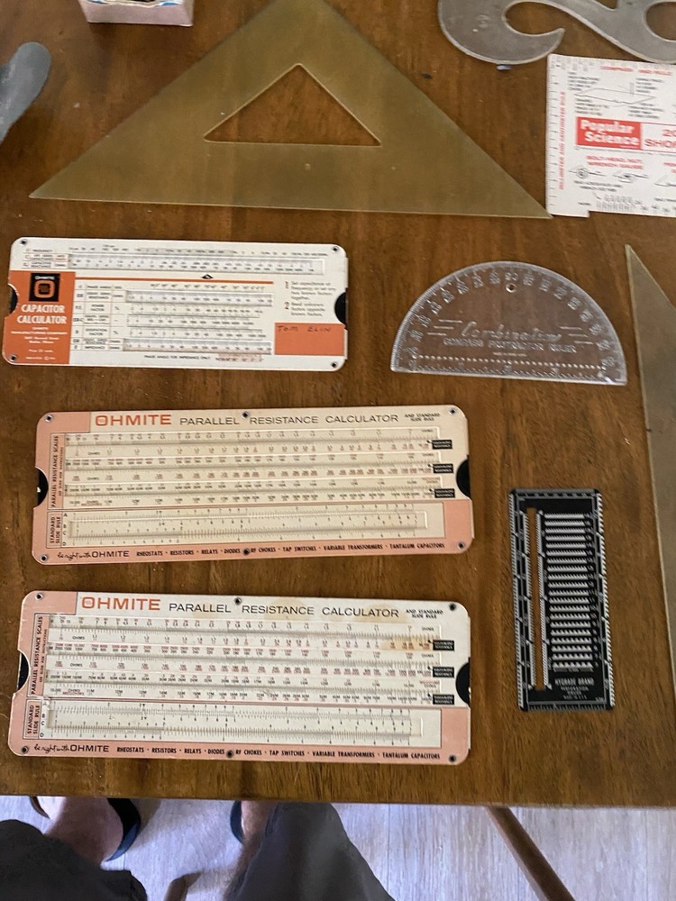 VTG Picket Slide Rule Lot Ohmite Resistance Calculator Engineering Tools Draft