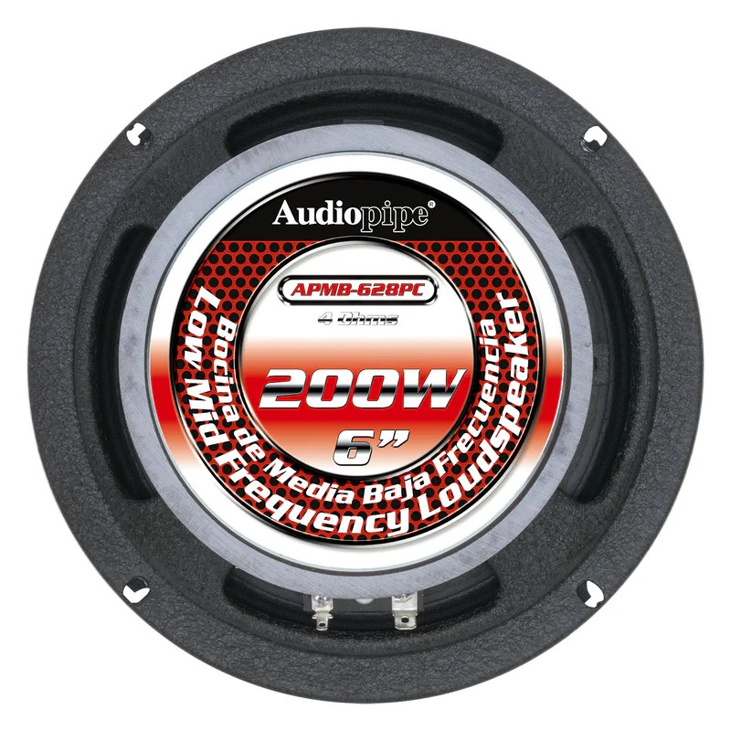 Audiopipe Low Mid Frequency Loudspeaker 6" 200W Max - Silver Bullet Dust Cap
