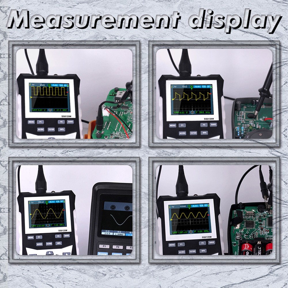 ET120M Digital LCD Handheld Oscilloscope 120MHz Bandwidth 500MSa/s Sampling Rate