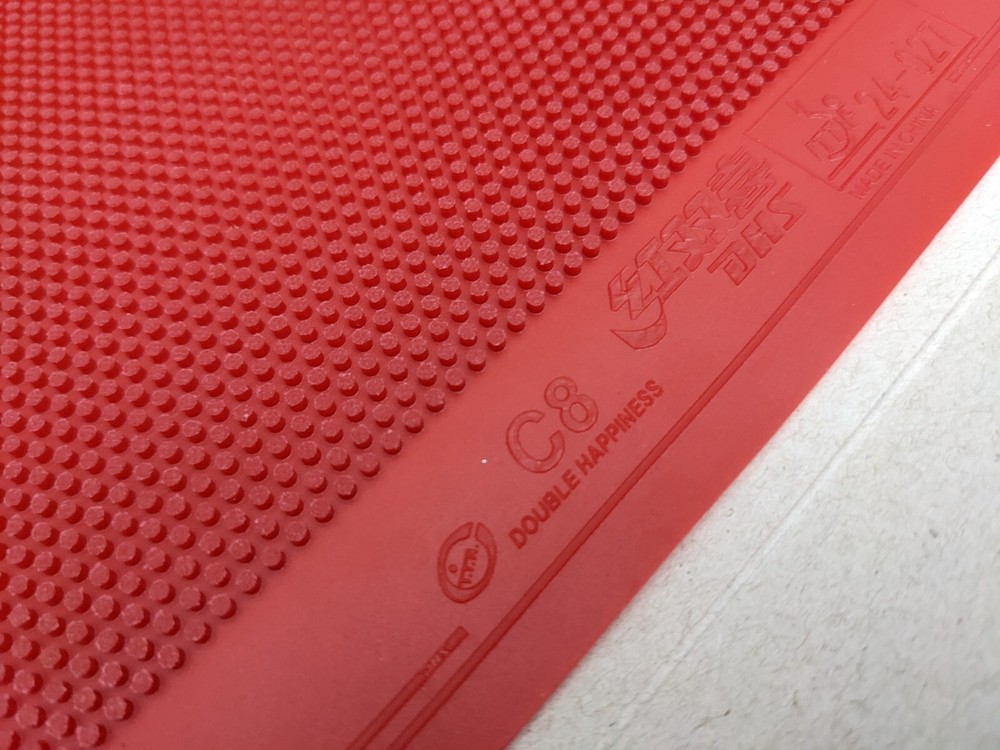 DHS C-8 Long Pips Table Tennis Rubber No Sponge Version, Red Color