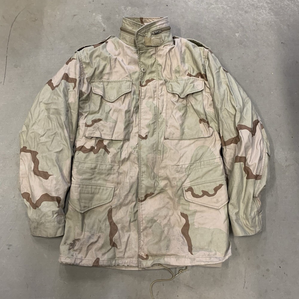 USGI Coat, Cold Weather, Field, Desert Camouflage Pattern, Size Small Long, EUC