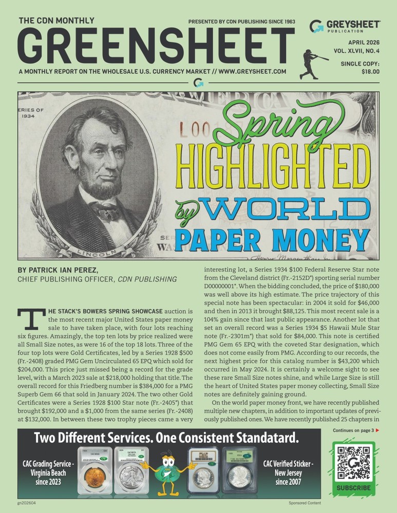 NEW!! Greensheet Currency Monthly Pricing Guide - April Issue
