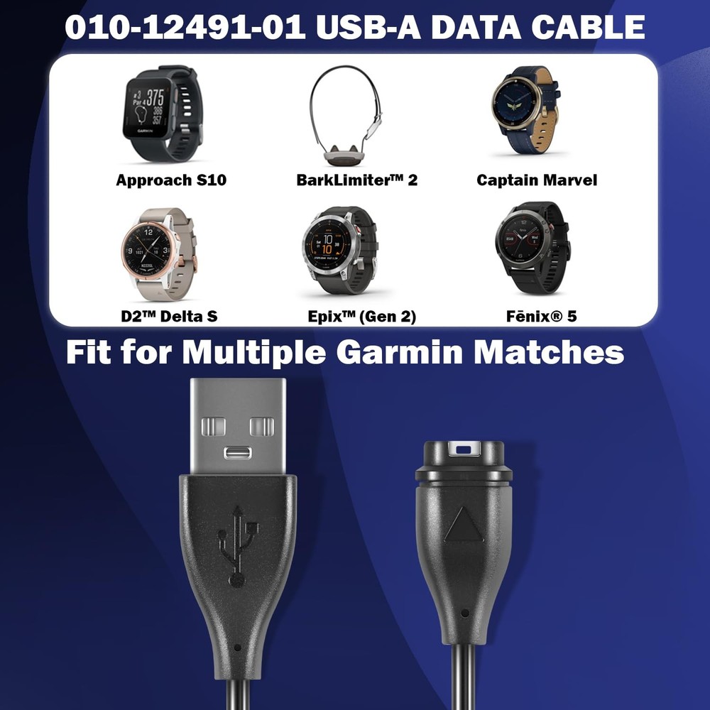 Universal USB Charger Cable 010-12491-01 for Garmin Multiple Watch Devices 2Pack