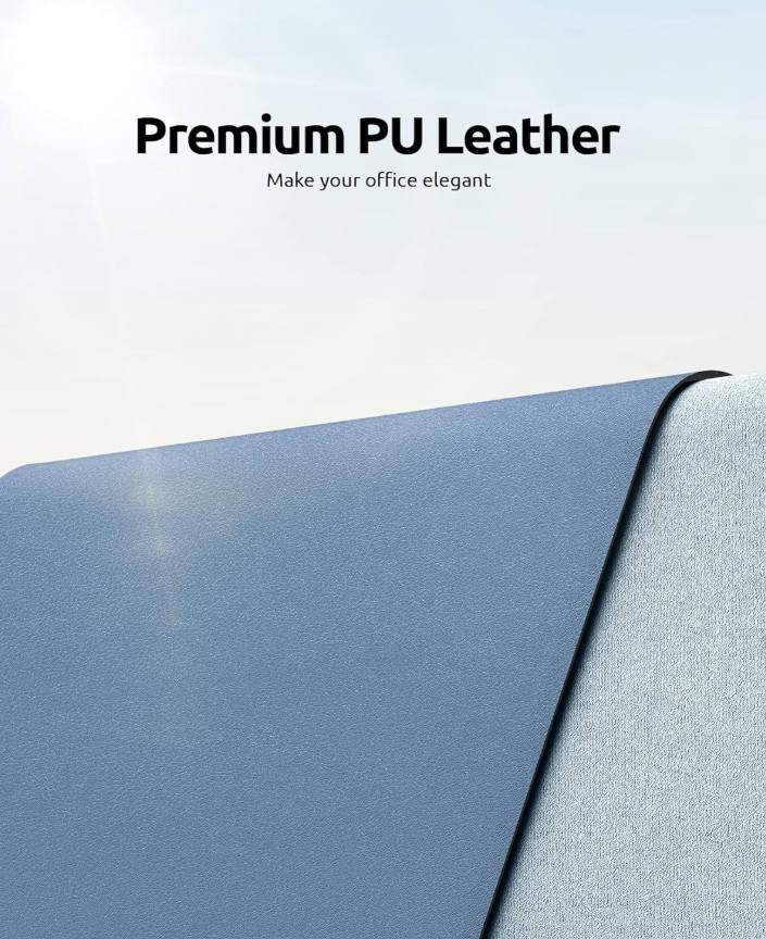 YSAGi Leather Desk Protector, Office Mat ( Blue)