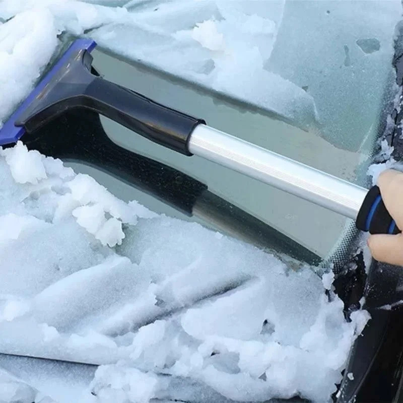 Extendable Aluminum Snow Brush & Ice Scraper for Car Windshield Telescopic -BLUE