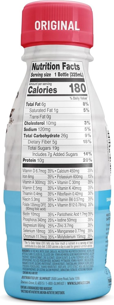 SlimFast Meal Replacement Shake, Original Cappuccino Delight,