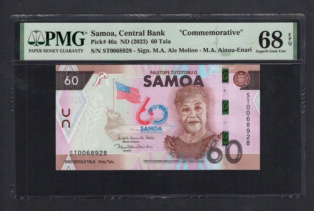 Samoa 60 Tala 2023 P46a Uncirculated Graded 68 Top Pop