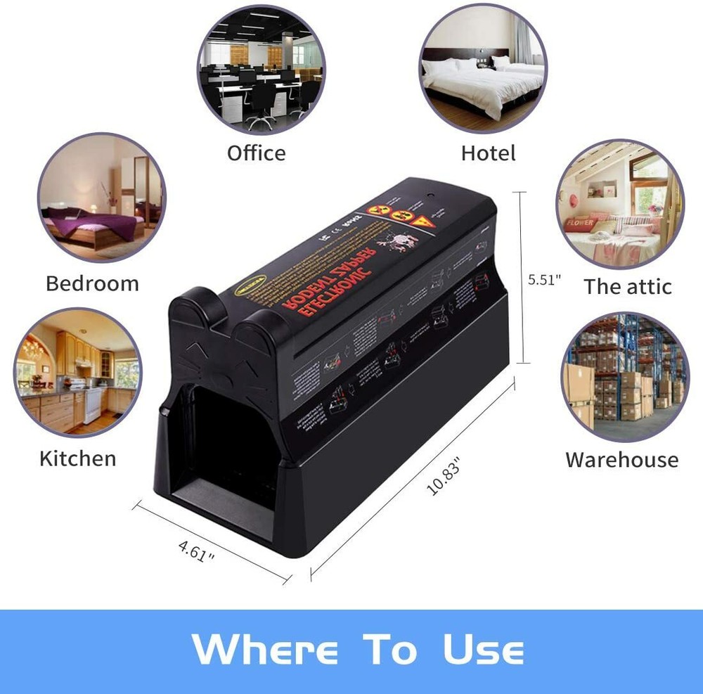 Electronic Humane Mouse Trap Pest Control Rat Killer Mice Electric Rodent Zapper