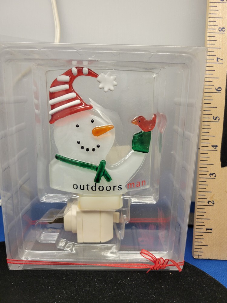 Night Light Snowman Outdoors Man Theme 358