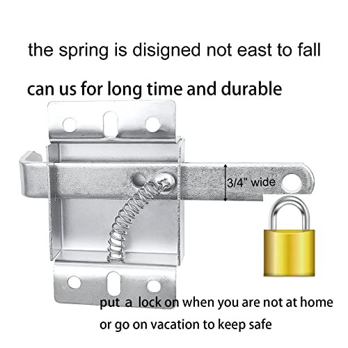 Garage Door Side Lock Inside Deadlock for Single or Double Garage, Galvanized