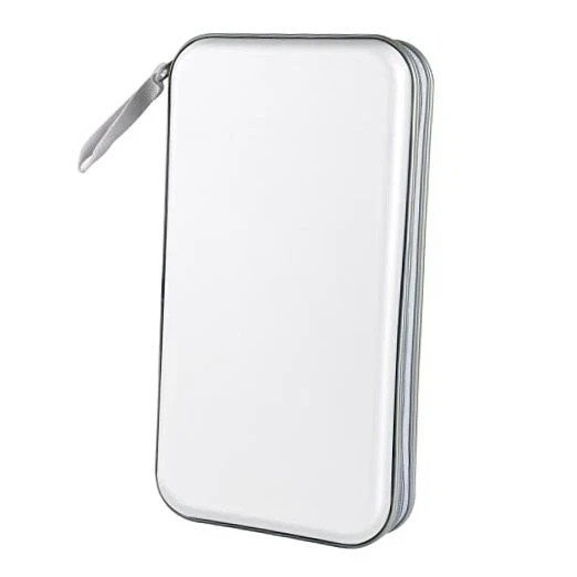 CD Case, DVD Case Holder 96 Capacity Hard Plastic CD DVD Disc Cases White