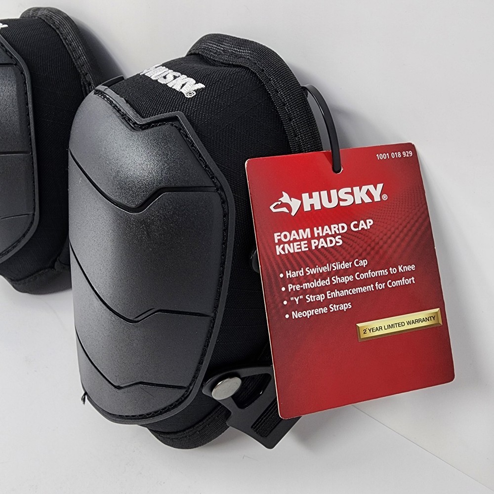 HuskyHard Cap Foam Work Knee Pads Black 1-Pair