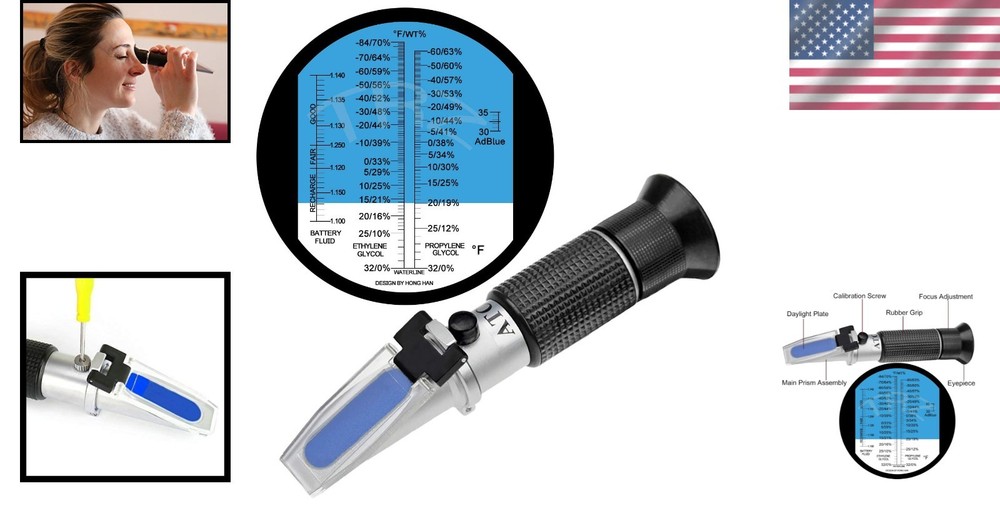 Precision 4-in-1 Antifreeze Tester - Measures Freezing Points and Concentration