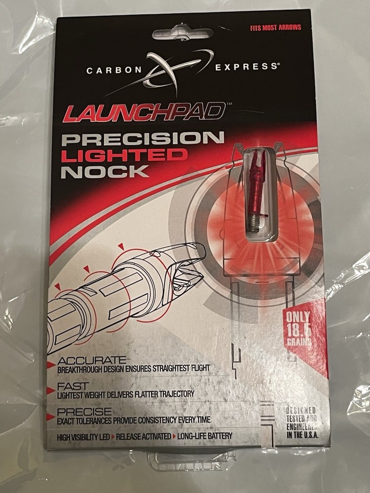 Carbon Express Launchpad Precision Lighted Nock Archery Arrow Tip Red 58049