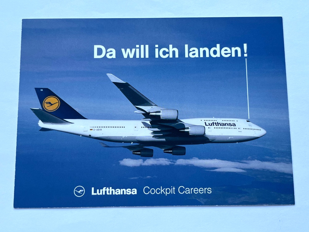 Aviation Airline Postcard LUFTHANSA BOEING 747