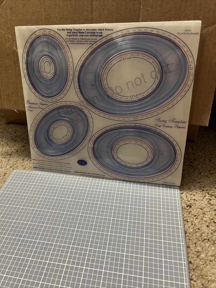 Creative Memories Custom Cutting System 4 Oval Template Set & 2 Sizing Guides