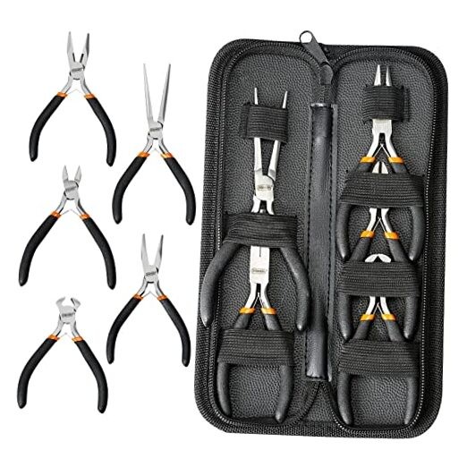 5 Pieces Mini Pliers, Long Lasting Tool Set Cable Cutters – 5 Pieces， Black