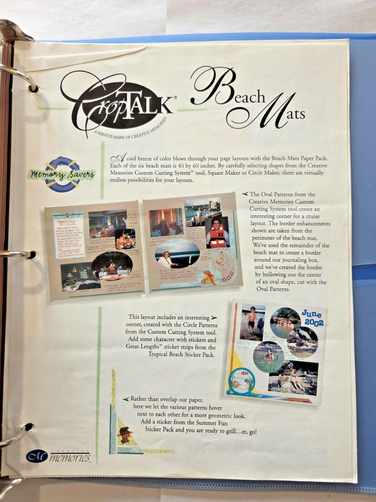 Creative Memories CM BLUE PAGE PATTERNS ORGANIZER BINDER FILLED OVER 200 PAGES