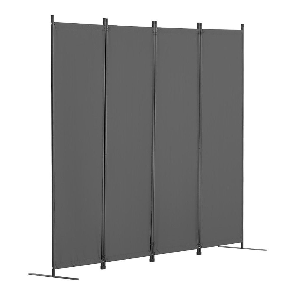 Uimoso Room Divider 4-Panel Folding Privacy Screen Fabric Partition Office Gray