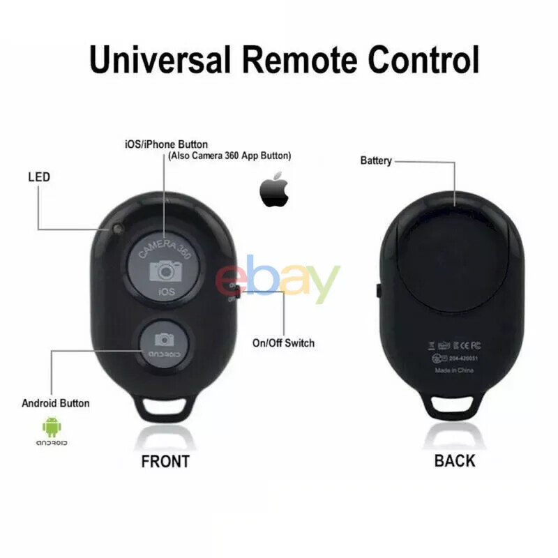2x New Wireless Camera Bluetooth Remote Shutter For iPhone Samsung IOS Android