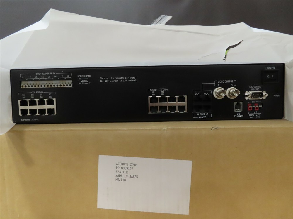 Aiphone AX-084C Central Exchange Unit 8-Door Master AX Video Intercom System