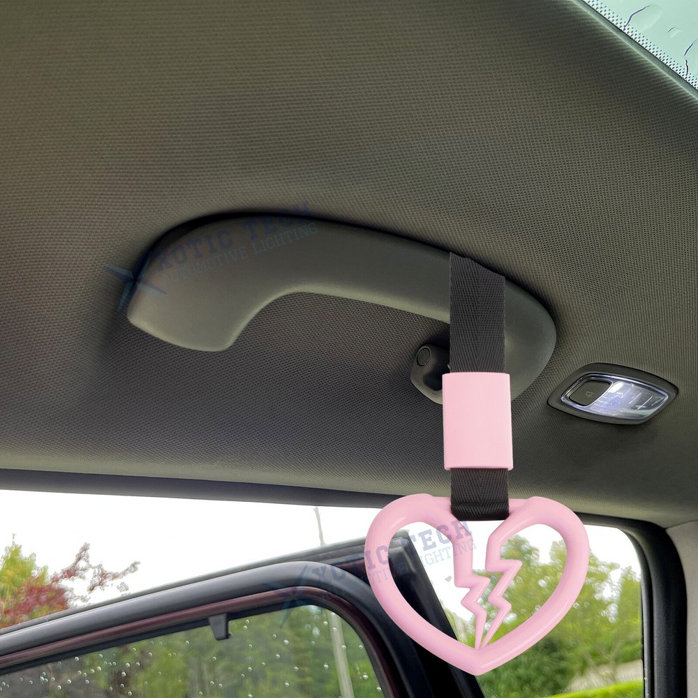 Tsurikawa Broken Heart JDM Drift Handle Ring Loop Bumper Warning Car Accessory