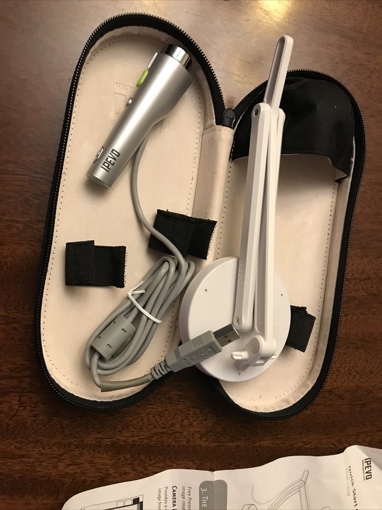 IPEVO CDVU-03IP Point 2 View USB Document Camera w/ Stand - Tested Gray White