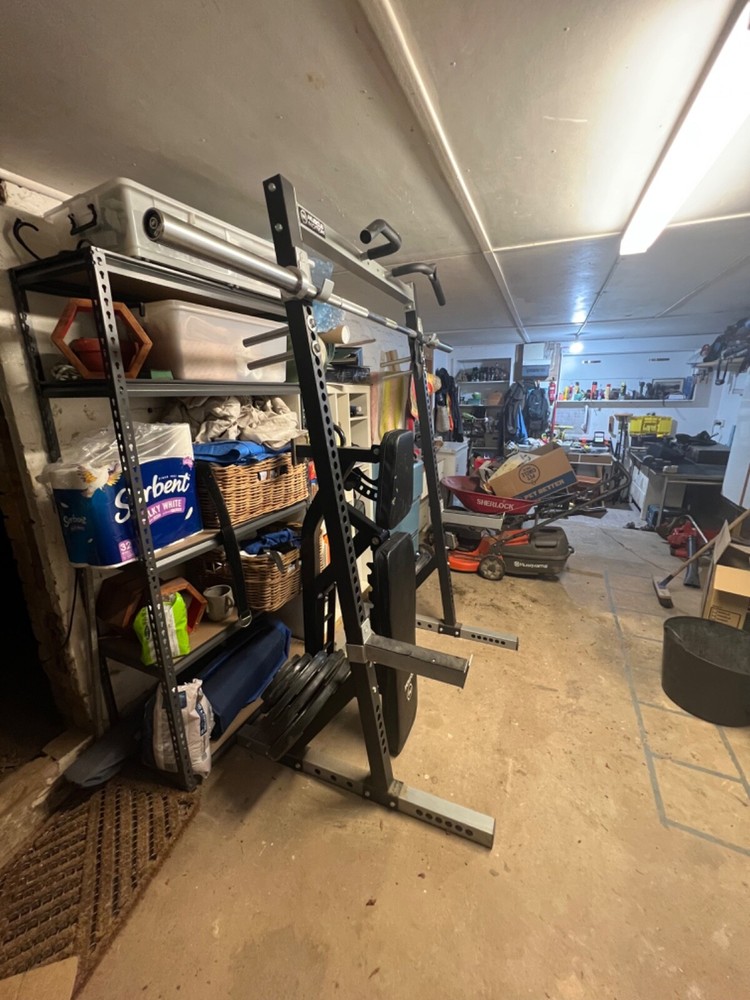 squat rack with weights used