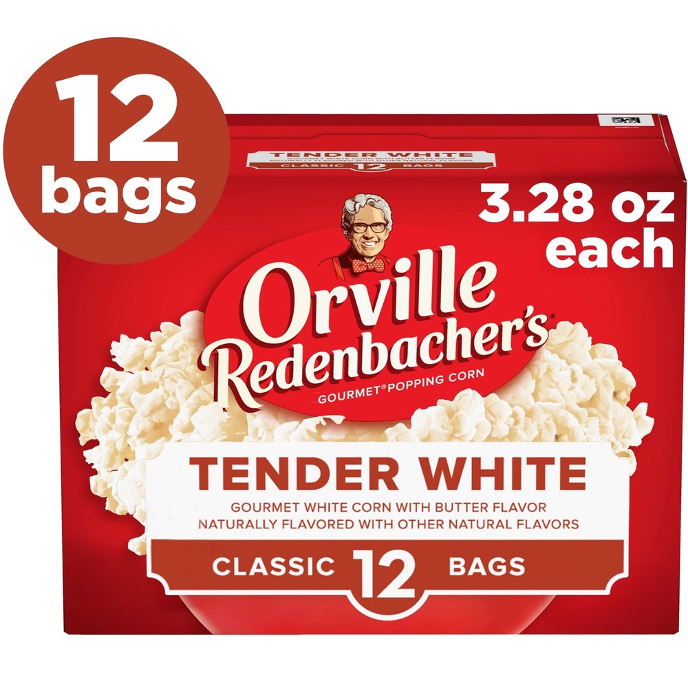 Microwave Popcorn Value Size, White Corn, 3.28 oz., 12-Count